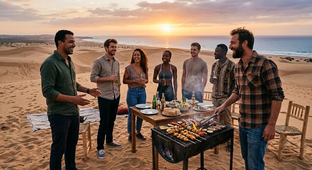 Sunset Beach Tea et soirée barbecue plage à Essaouira