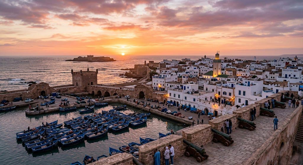 coucher de soleil sur Essaouira